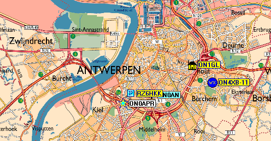 APRS в г.Антверпен, Бельгия